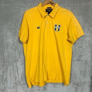Abercrombie & Fitch Polo Shirt Men's XL Yellow Short Sleeve Muscle Y2K 90s VTG